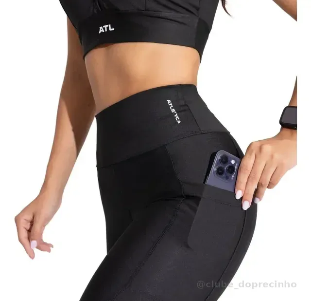 Calça Legging Feminina Fitness Com Bolso Lateral Atletyca