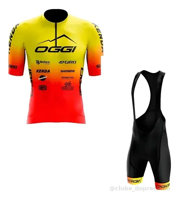 Kit Mtb Ciclismo Oggi Amarelo  Camisa+bretelle