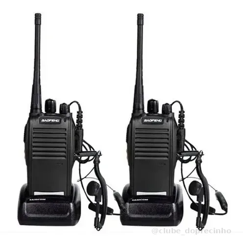 Kit 2 Radio De Comunicaçao Wok Tok Profissional Longo Alcanç Cor Preto