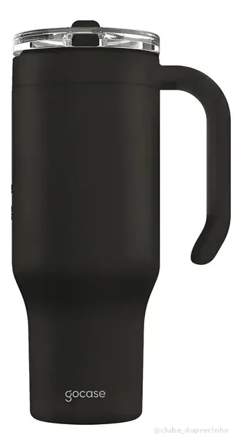 Copo Térmico Gocase 880ml - Aço Inox Com Canudo E Tampa