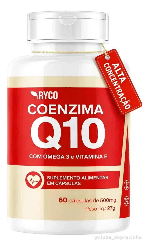 Coenzima Q10 + Omega 3 + Vitamina E 60 Cápsulas Ryco Sem Sabor