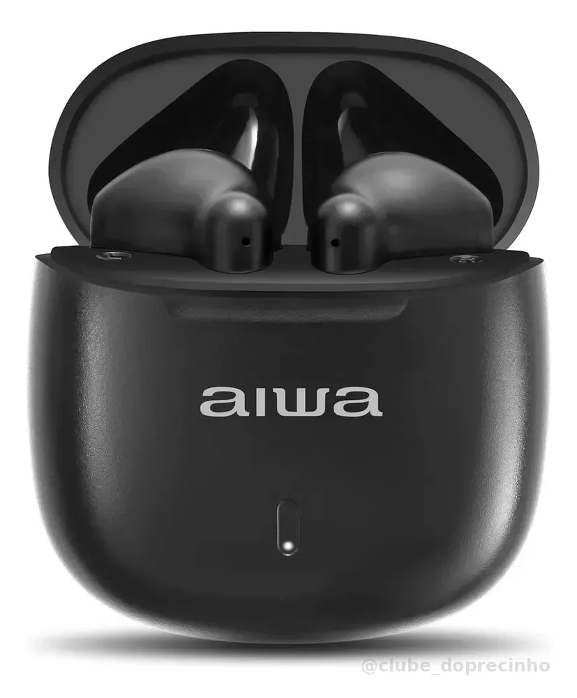 Fone de Ouvido Eardbud AIWA AWS-EB-05-B Bluetooth IPX4 24 Horas de bateria