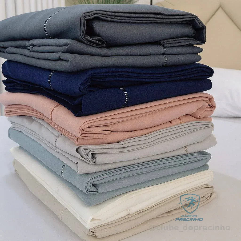 Jogo Lençol Casal 3pç 400 Fios Hipercal Conforto Macio Cor Cinza Desenho Do Tecido Liso