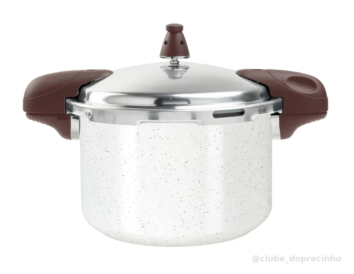 Brinox - Panela de Pressão 5,4L Antiaderente Ceramic Life Pressure com Fundo de Indução - Vanilla