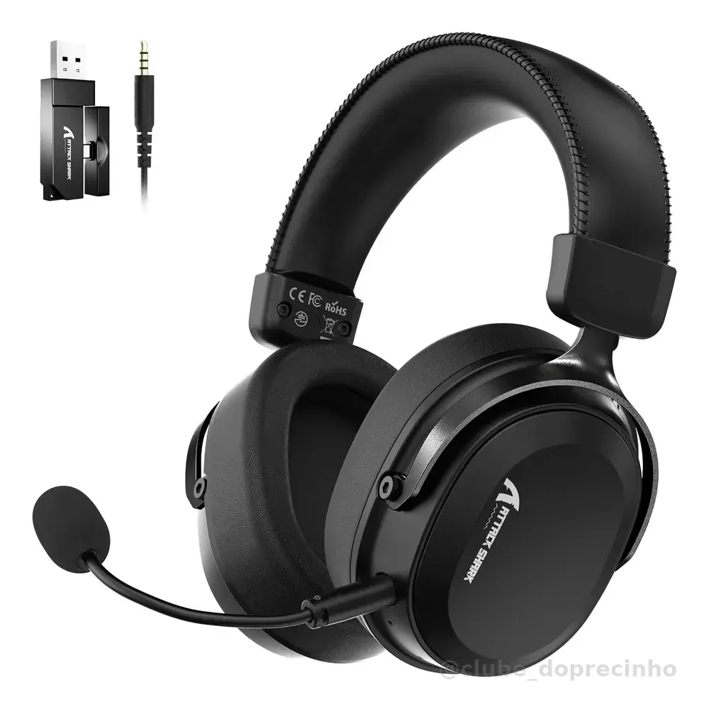 Headset Gamer Sem Fio Attack Shark L30 Pro Preto