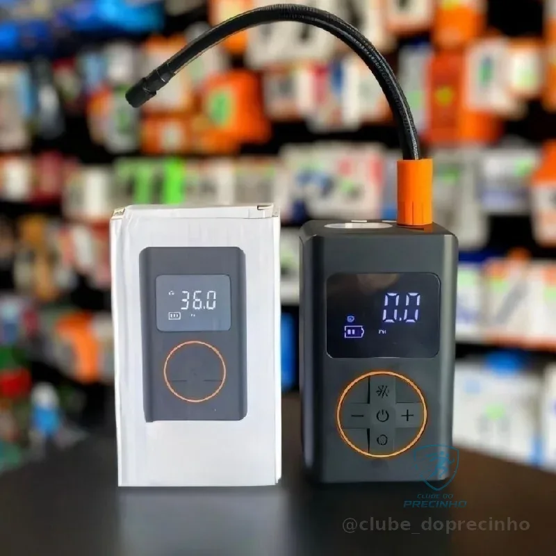 Compressor De Ar Portátil Digital B&g Bg-17 Usb-c Preto 150 Psi Bivolt Cinza-escuro 127/220v 60 Hz Monofásica