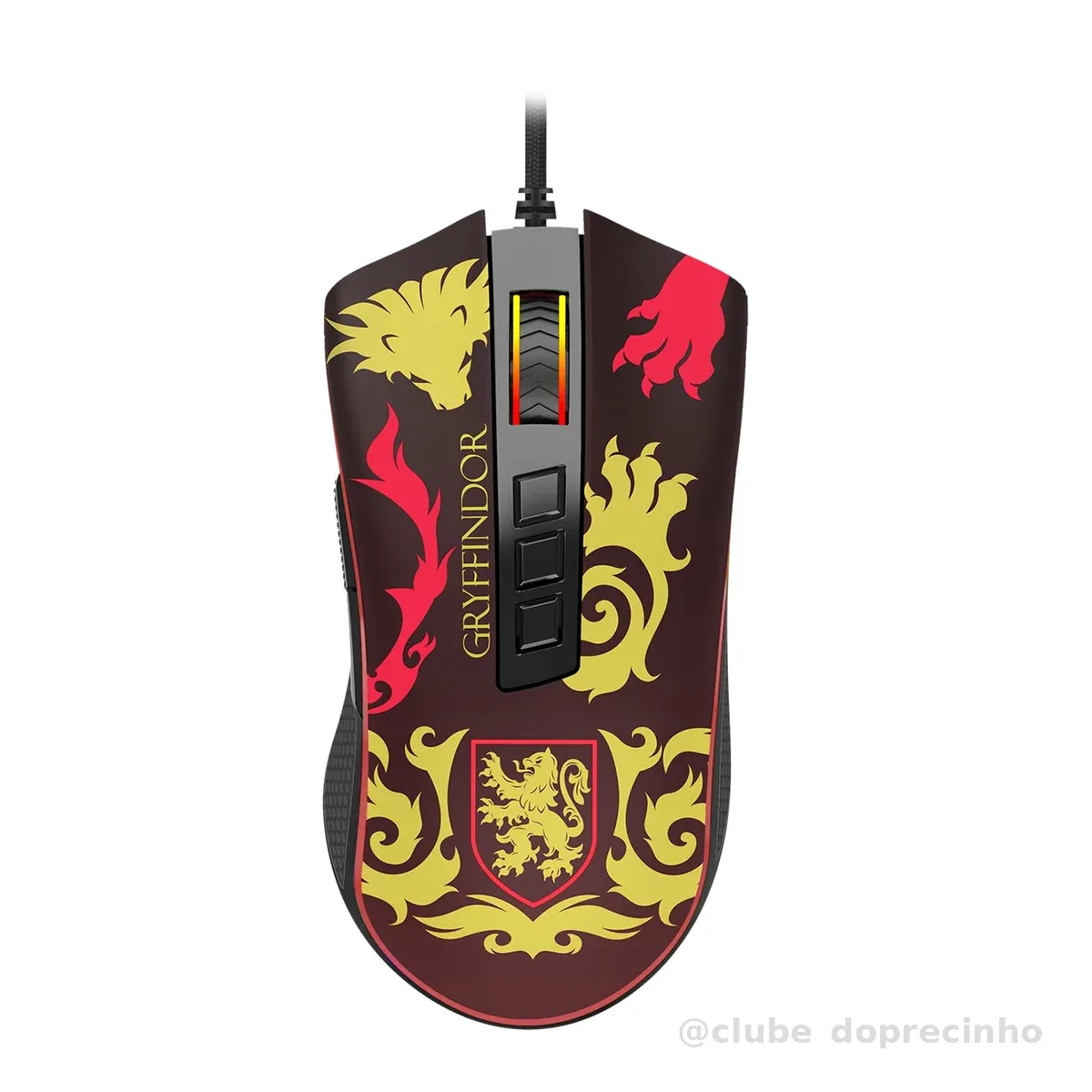 Mouse Gamer Redragon Harry Potter Cobra RGB Special Edition Grifinória Preto e Vermelho PMW3327 12400DPI HP-711G