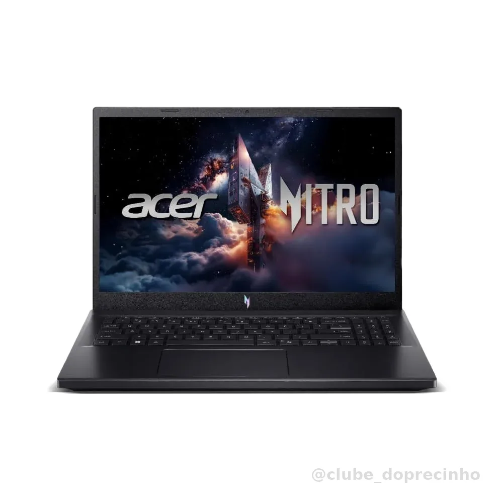 Notebook Acer Gamer Nitro V15 ANV15-52-77BG Core I7 13620H Memória Ram de 16GB DDR5 SSD NVMe 512GB Tela de 15,6" Full HD IPS Geforce RTX 4050 6GB e WIndows Home 11