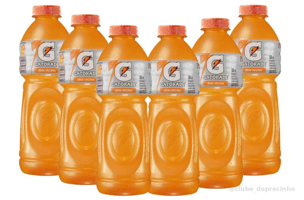 Isotônico Gatorade Tangerina, Garrafa 500ml, Pack com 6 unidades