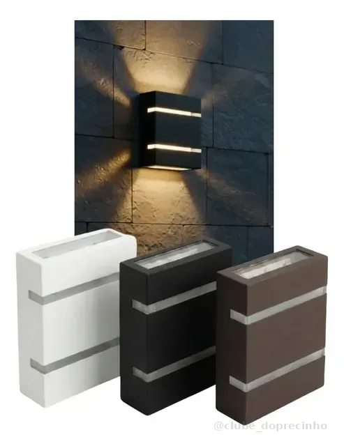 Kit 10 Luminária Arandela Parede Muro 2 Facho 2 Friso Bivolt