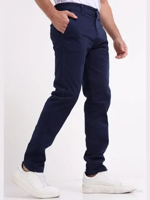 Calça Sarja Masculina Alfaiataria Social Sport Fino Slim