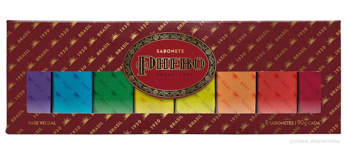 Phebo Caixa de Sabonetes, Vinho, 90g, 8 unidades