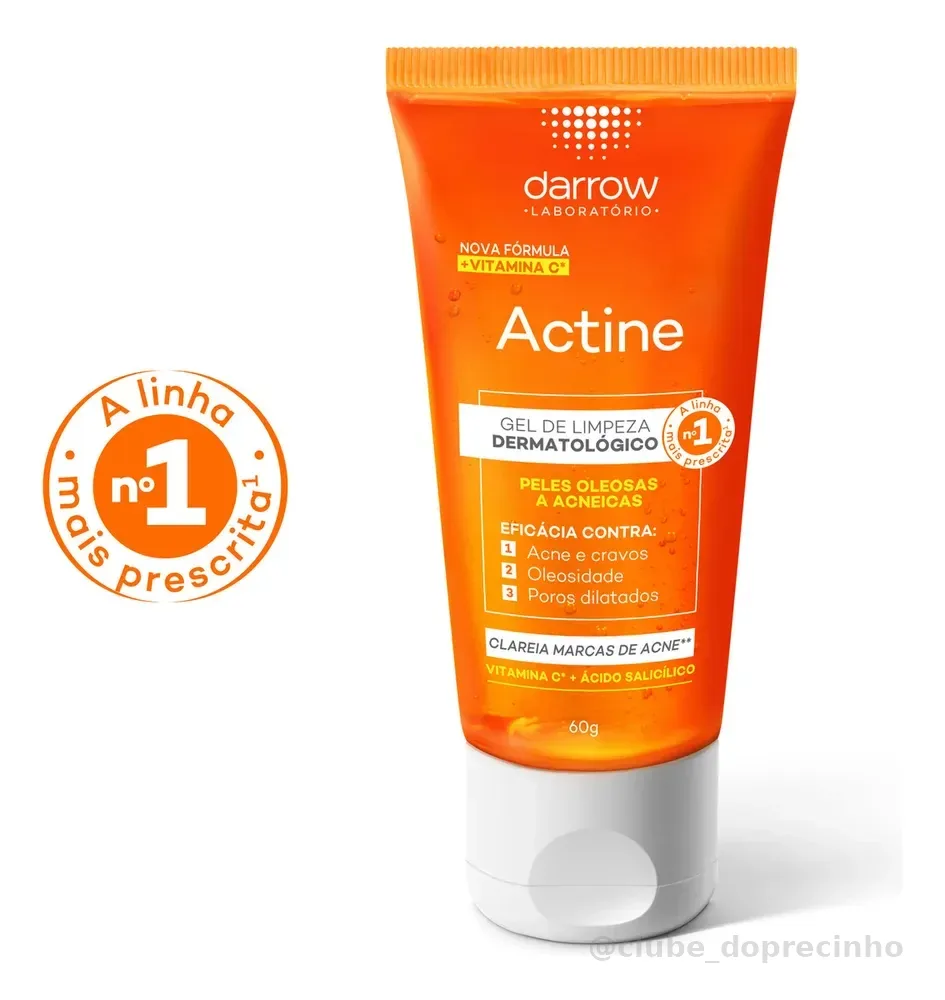 Gel de Limpeza Facial Darrow Actine Pele Oleosa Acneica 60g