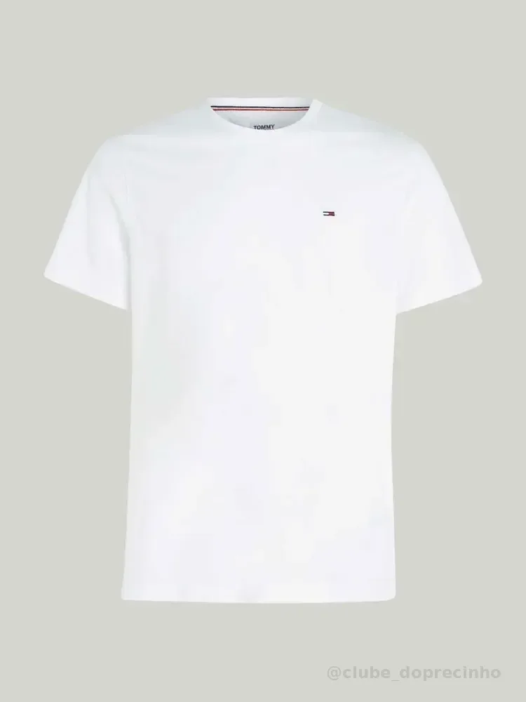 Camiseta Tommy Jeans Masculino Abdm0dm04411 White Liso Gg Lisa