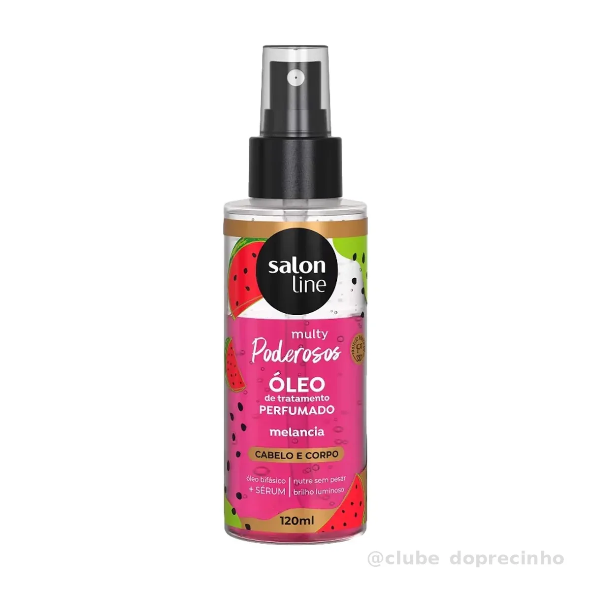 Salon Line, Óleo de Tratamento, Multy Melancia, Cabelo e Corpo, Vegano - Todos os Tipos de Cabelos, 120ml