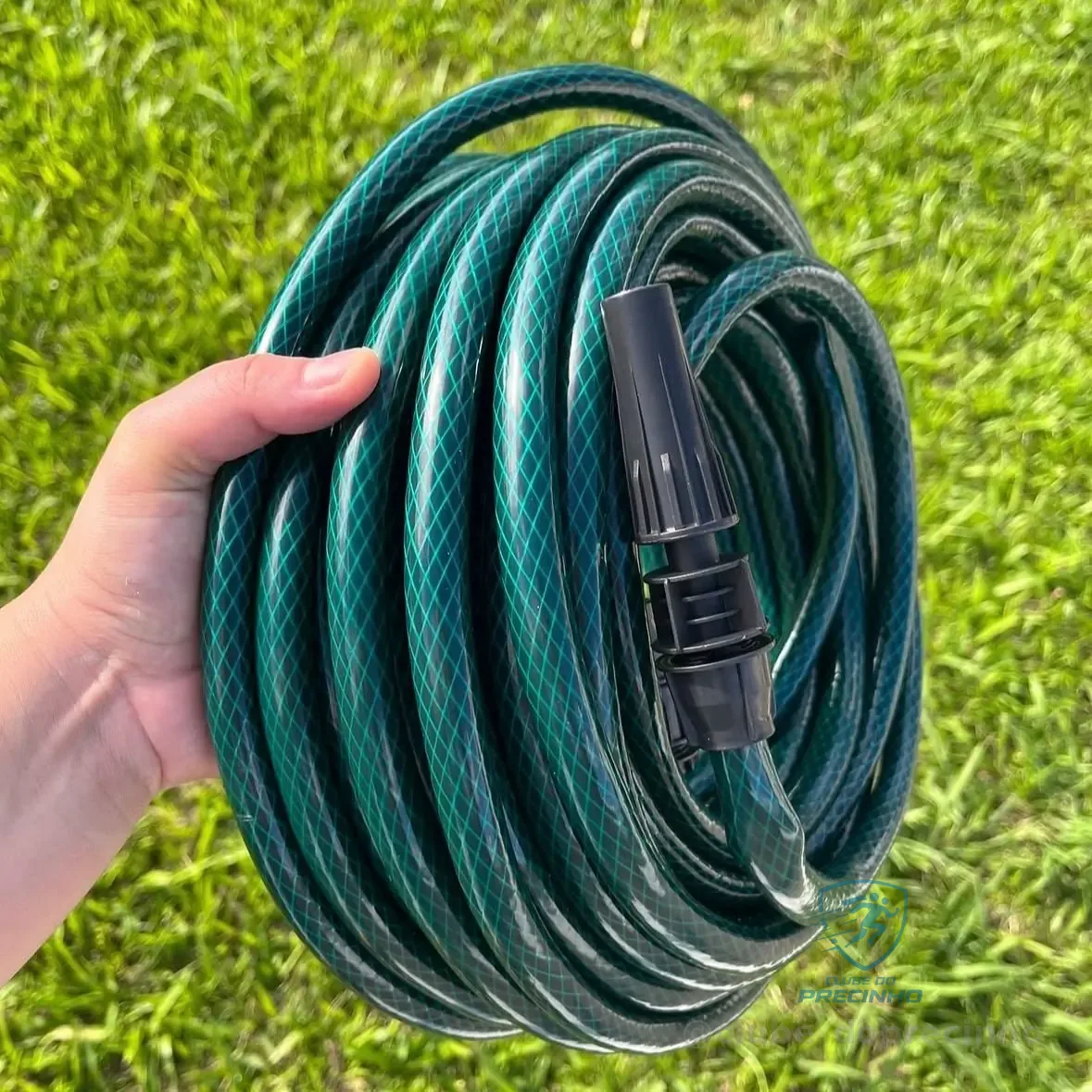 Mangueira Jardim 20m Metros Com Esguicho Trançada Reforçada Flexível 7/16 Anti Dobra Irrigação Quintal Poço Lavagem Durável Marqs Home Verde