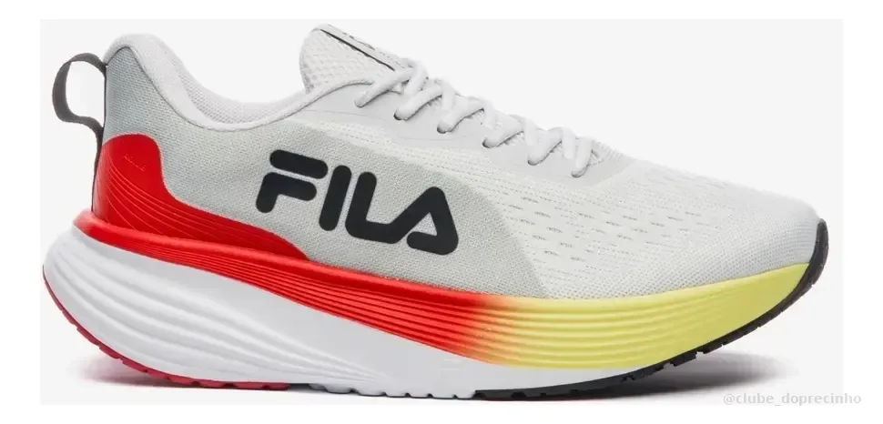 Tênis Masculino Agile Fila Branco/vermelho/verde Limao Liso 42 Br