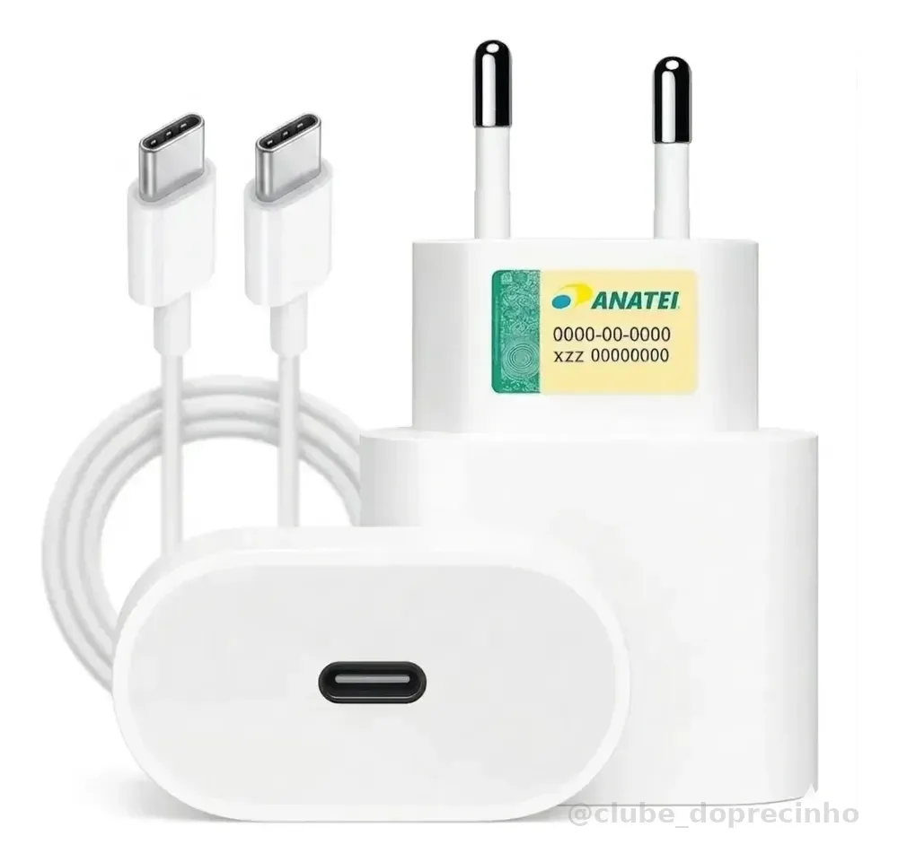 Carregador Turbo Tipo-c Para Samsung Fe Plus Motorola Xiaomi Branco