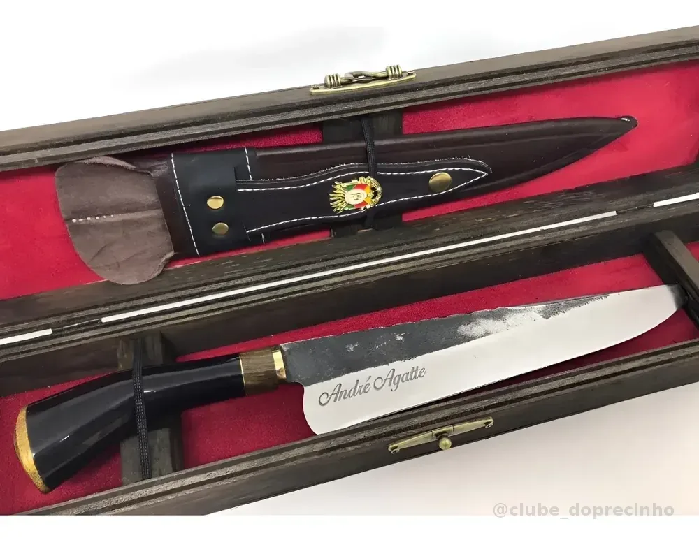 Kit Churrasco Personalizado Faca Aço Carbono+estojo Madeira