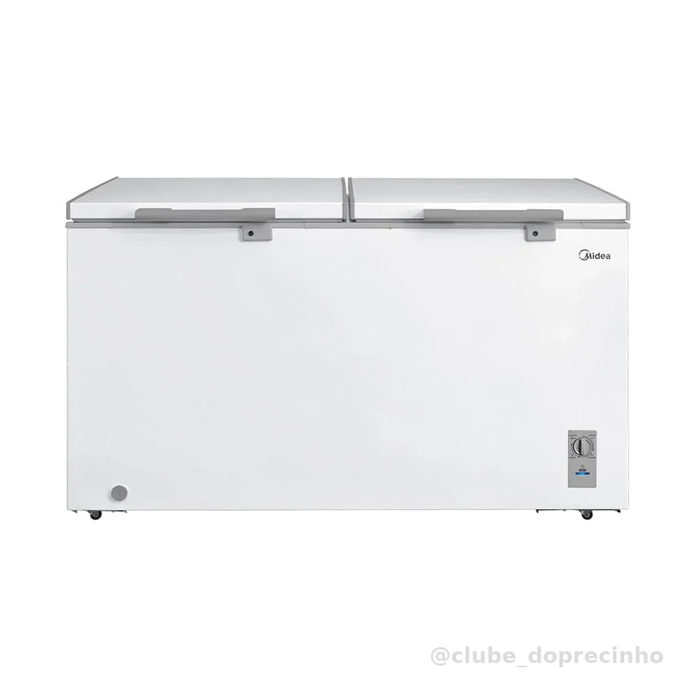 Freezer Horizontal 2 Portas 418L Inverter Bivolt Branco Midea