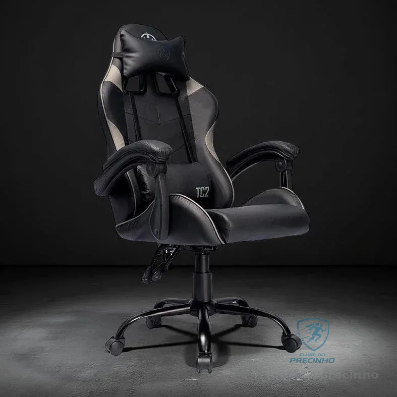 Cadeira Gamer TGT Heron TC2 , Fácil Limpeza, Reclinável 120 kg, Preto, TGT-HRTC-BL03
