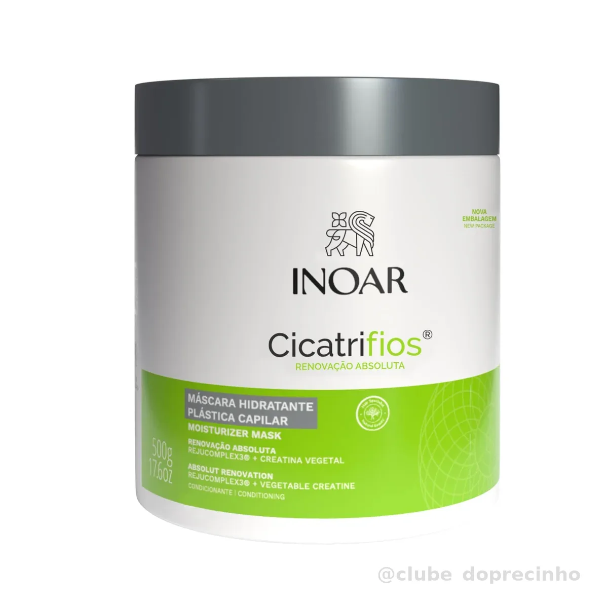 Inoar, Máscara Capilar CicatriFios – Hidratação, Brilho Intenso, Antifrizz e Recuperação dos Fios com Rejucomplex3-500g