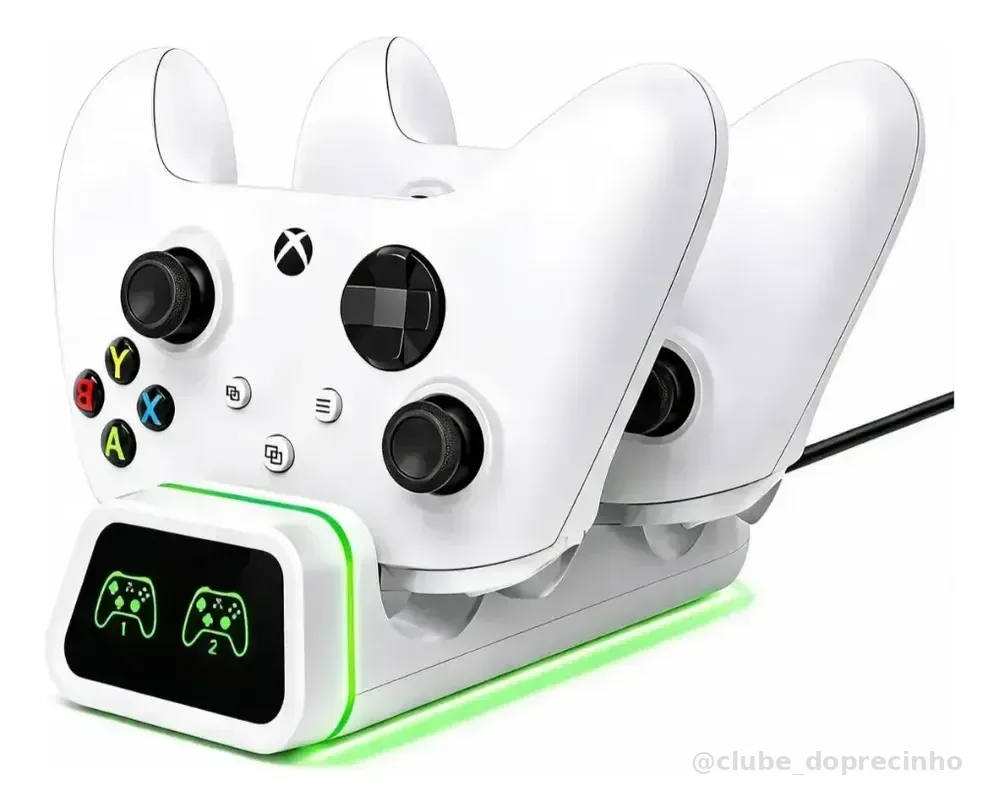Carregador Controle Xbox One Series Sx+ 2baterias Compativel Branco