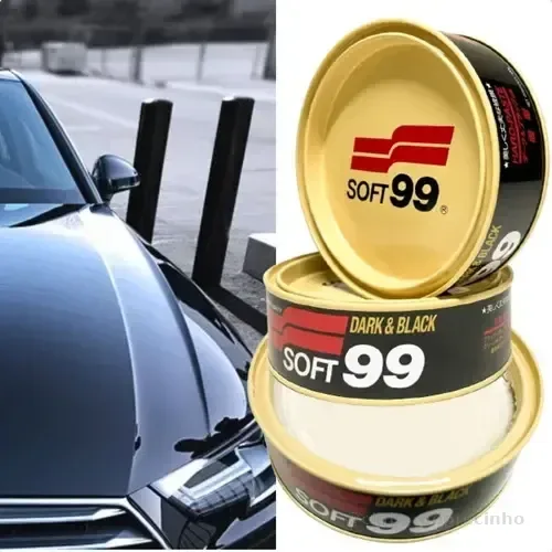 Cera de Carnaúba Soft99 Dark & Black 100g Automotiva para Carros Escuros