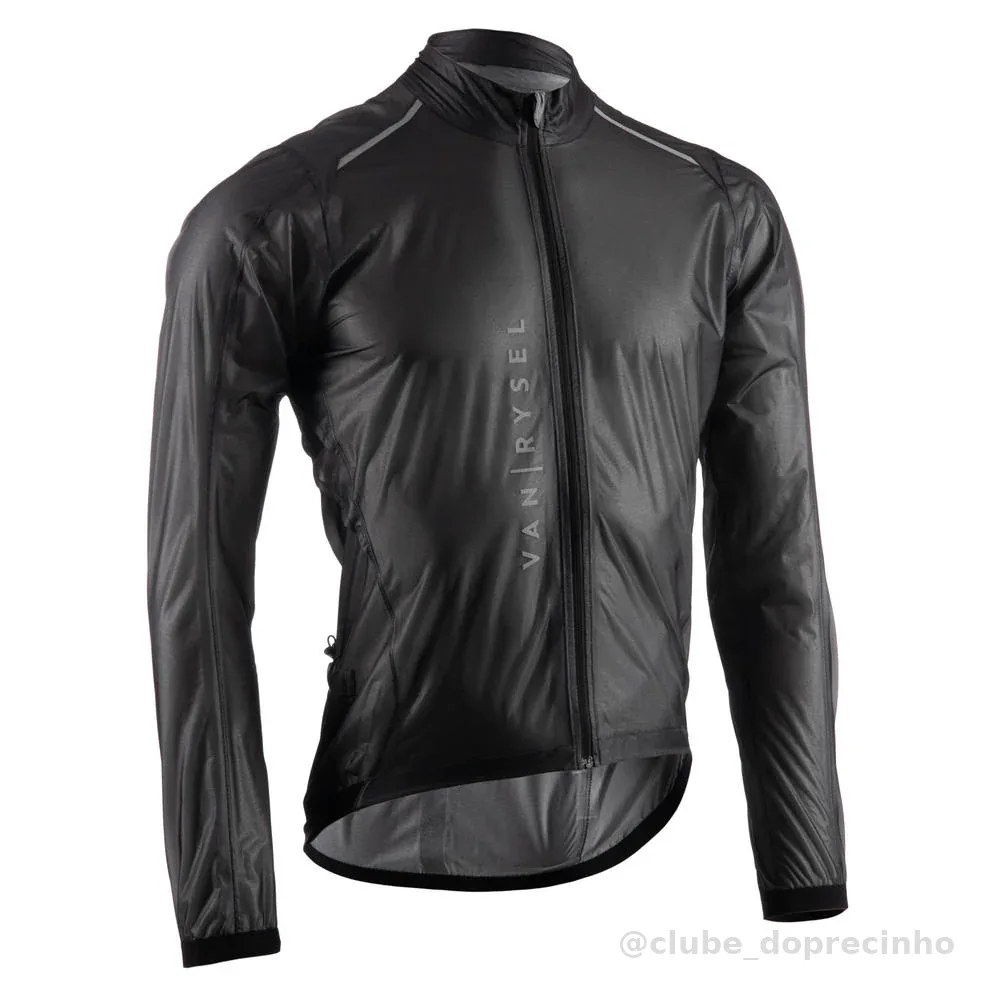 Jaqueta Adulta Impermeável Ultralight Van Rysel Preto
