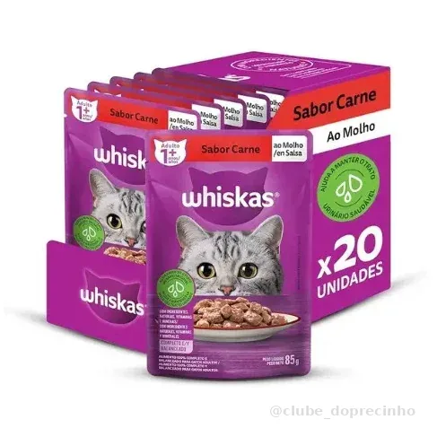 Whiskas Sachê 85g – 16 Unid +4 Grátis Leve 20