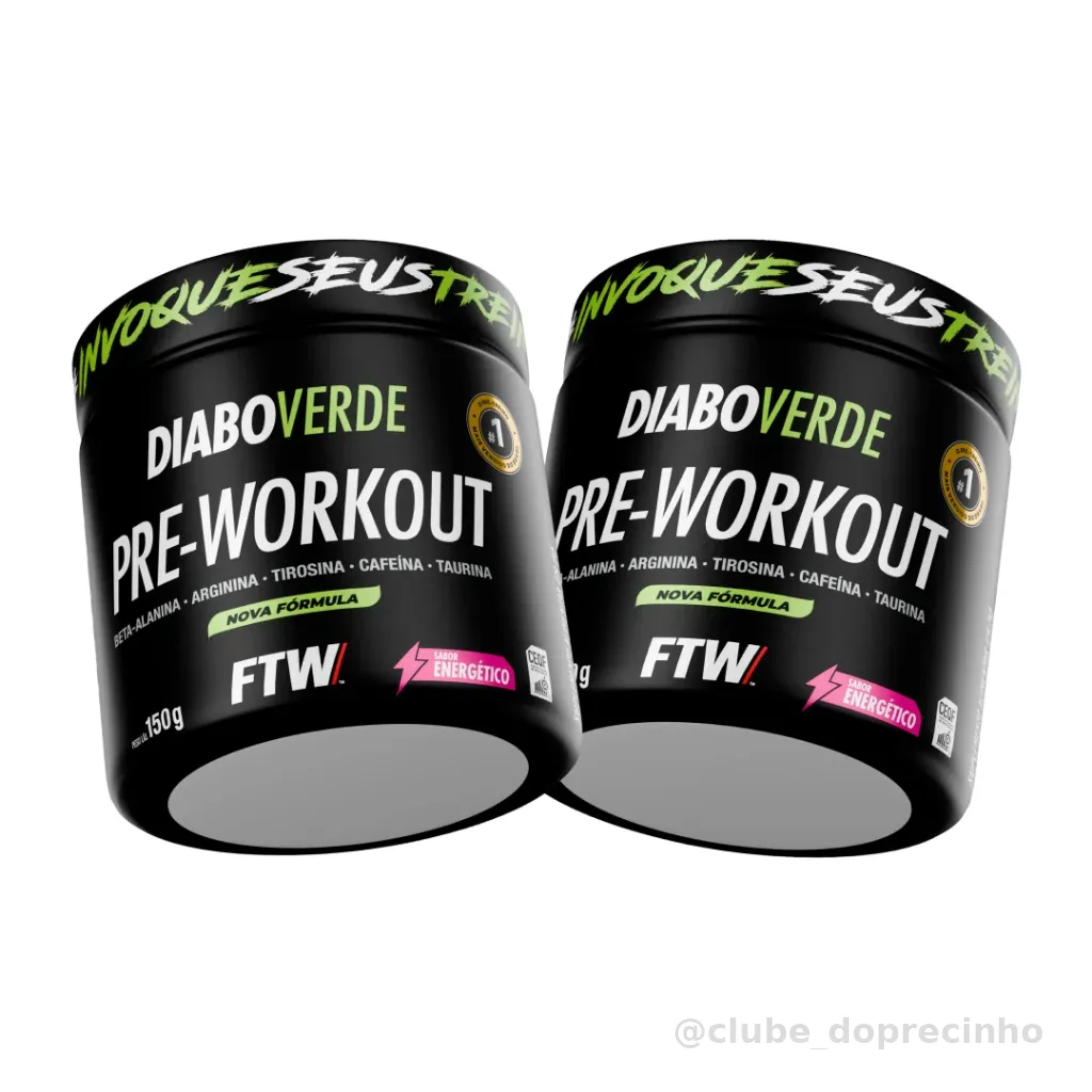 Kit 2x Pré Treino Diabo Verde Pre-Workout 150g - FTW