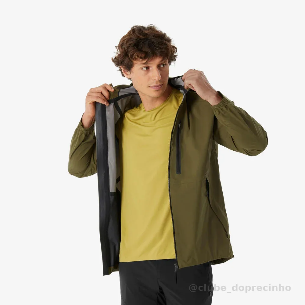 Jaqueta Masculina de Trilha MH500 Impermeável Quechua Verde