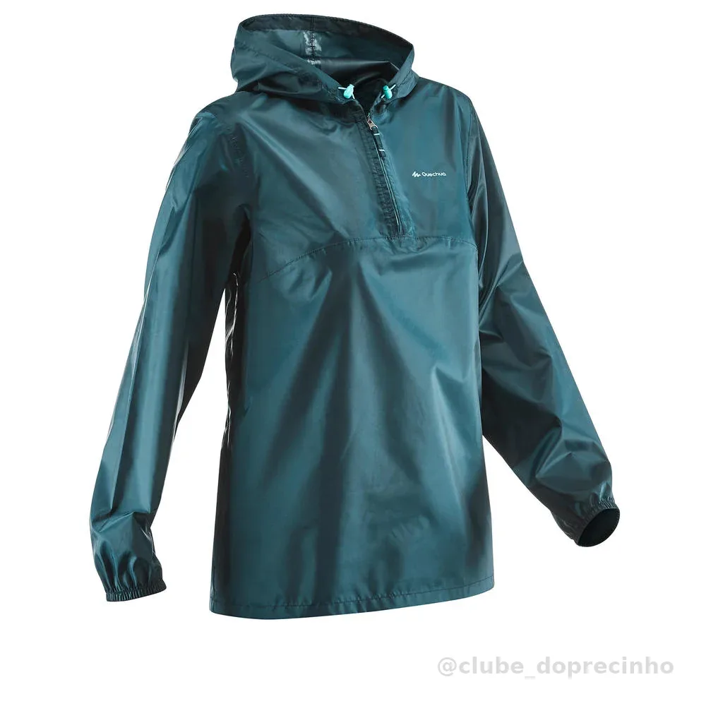 Jaqueta Feminina de Trilha NH100 Impermeável Quechua Azul