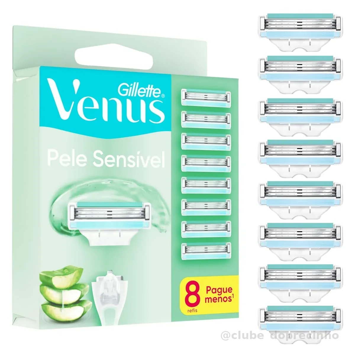 Gillette Venus Pele Sensível Carga para Aparelho de Depilar, 8 Unidades