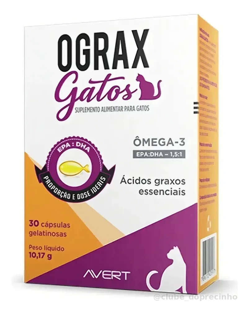Ograx Gatos Com 30 Capsulas Ômega 3 Ácidos Graxos Essenciais