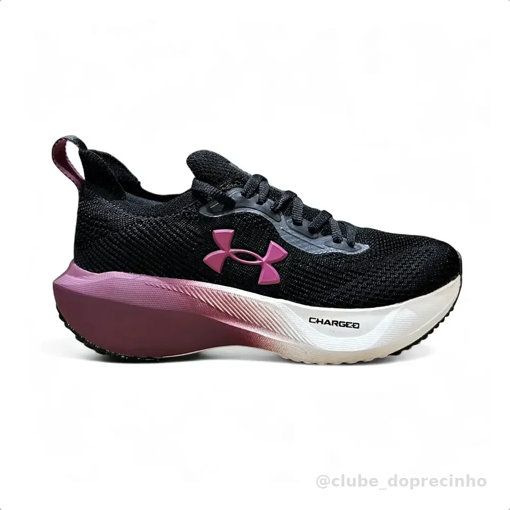Tênis Feminino Corrida Treino Conforto Under Armour Slight Black/black/fuchsia 36