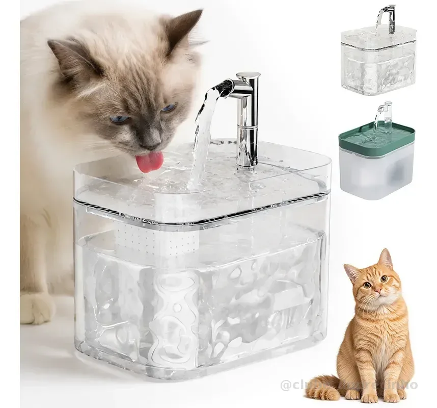 Bebedouro Água Para Gatos E Cães 1,5l-anti-cálculo-portátil 5 Transparente