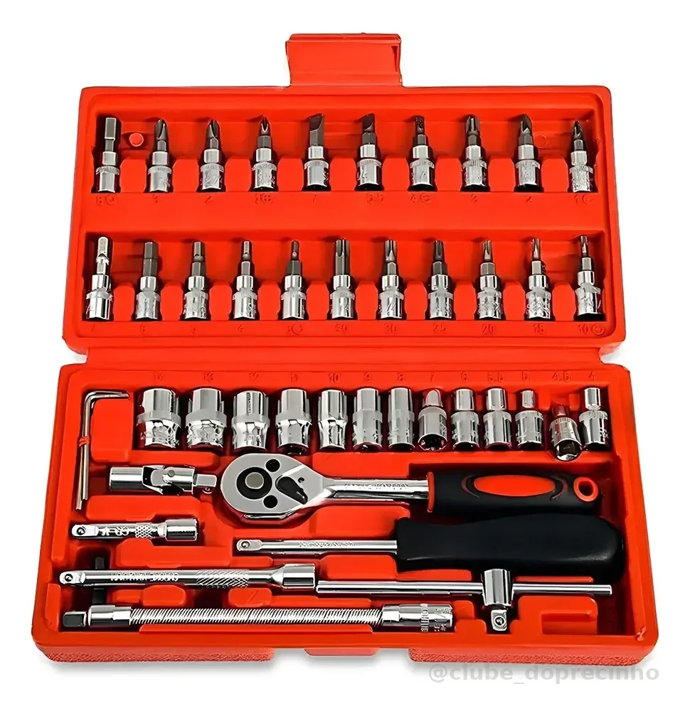 Kit Tf Imports De Ferramentas Multiuso Com 46 Peças E Maleta Kit De Ferramentas Multiuso