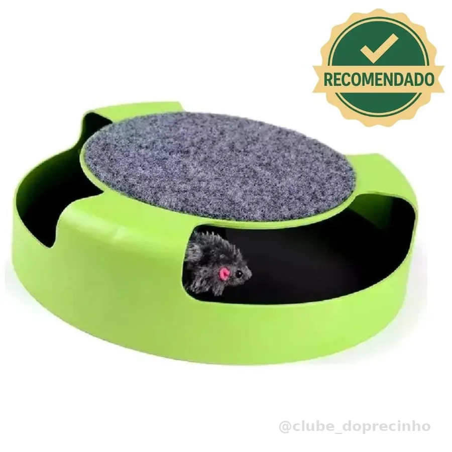 Arranhador Gato com Brinquedo Interativo Pegue o Rato Giratório Anti Estresse Resistente Durável
