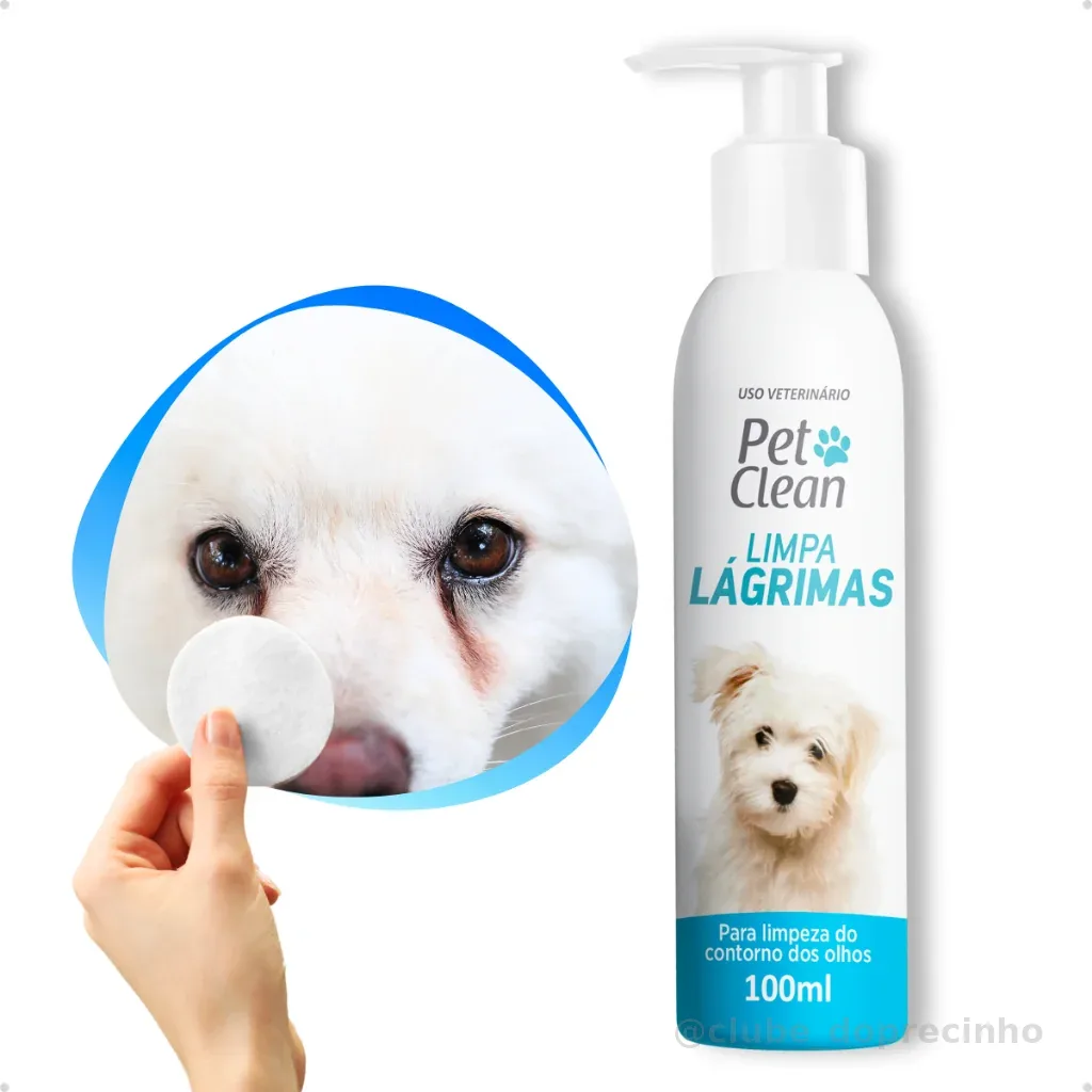 Limpador de Lágrimas Ácidas Limpa Olhos Ramela para Cachorro e Gato Pet Clean 100ml