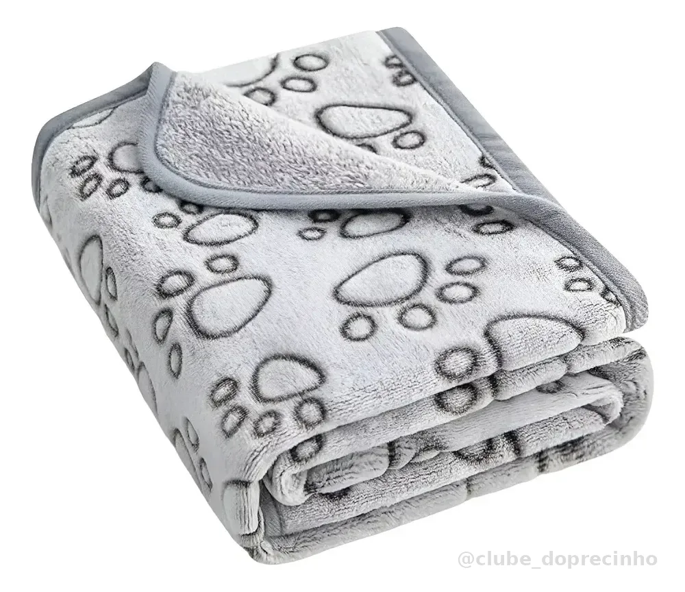 Manta Cobertor Para Pets Macia E Aconchegante Cinza Xs
