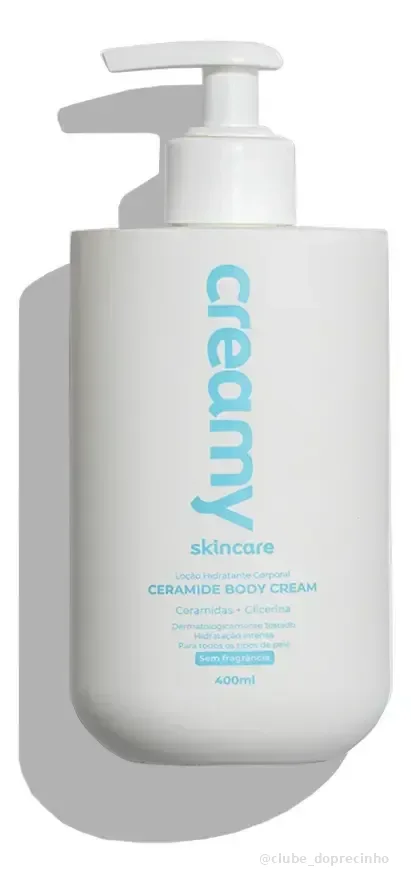 Creamy Skincare Ceramide 400ml | Aumento da Hidratação, Maciez, Firmeza da Pele, Rápida Absorção, Sem Fragrância e Hipoalergênico | Todos os Tipos de Pele