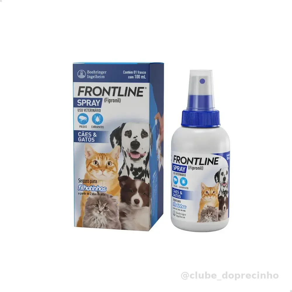 Frontline Spray Antipulgas Carrapatos 100ml Cães Gatos Boehringer