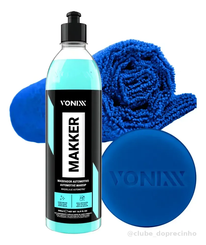 Maquiador Automotivo Makker 2.0 Vonixx 500ml Aplicador Pano Microfibra