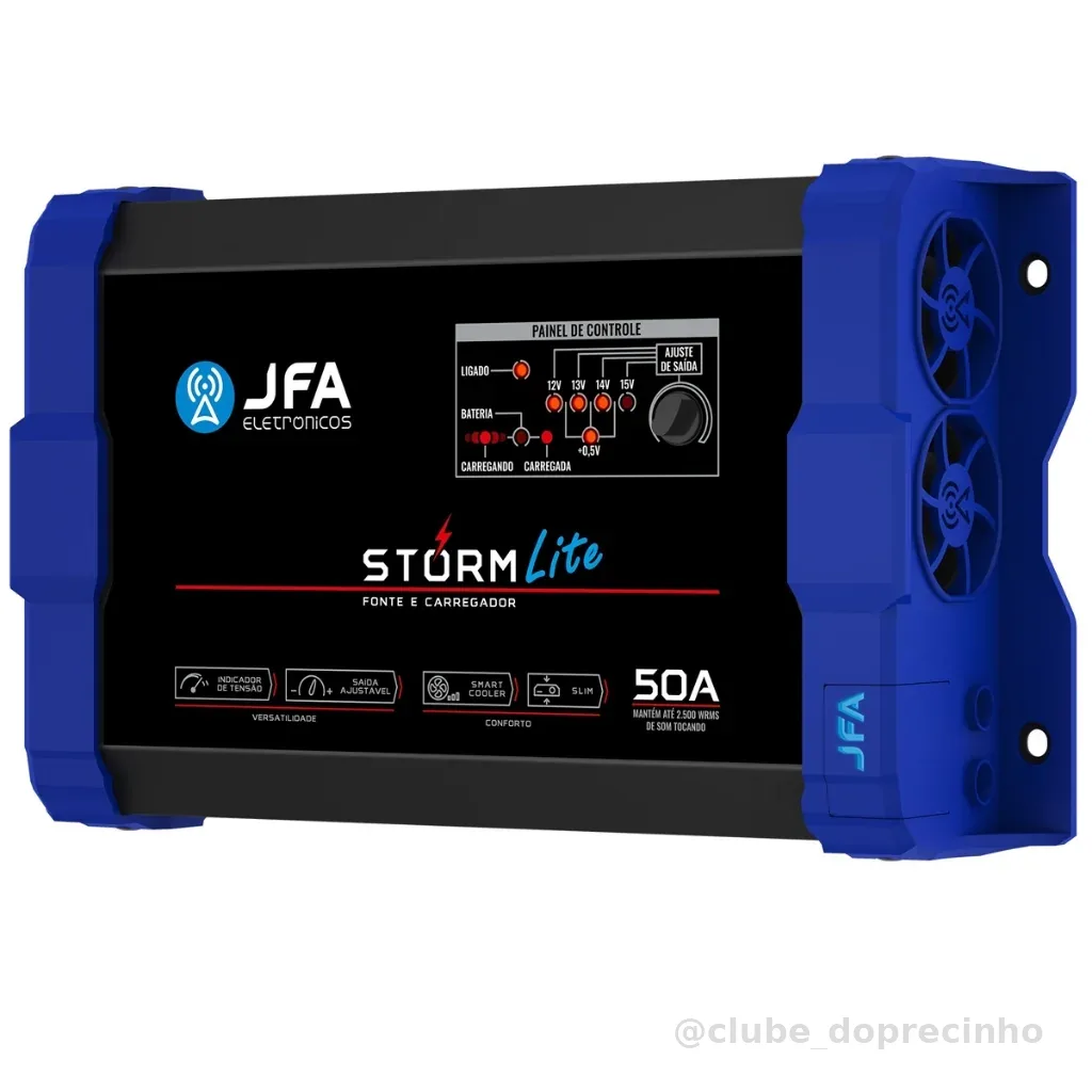 Fonte JFA Lite Bivolt Carregadora Bateria Trio Paredão Som Automotivo 200A 120A 70A 60A 50A 12v