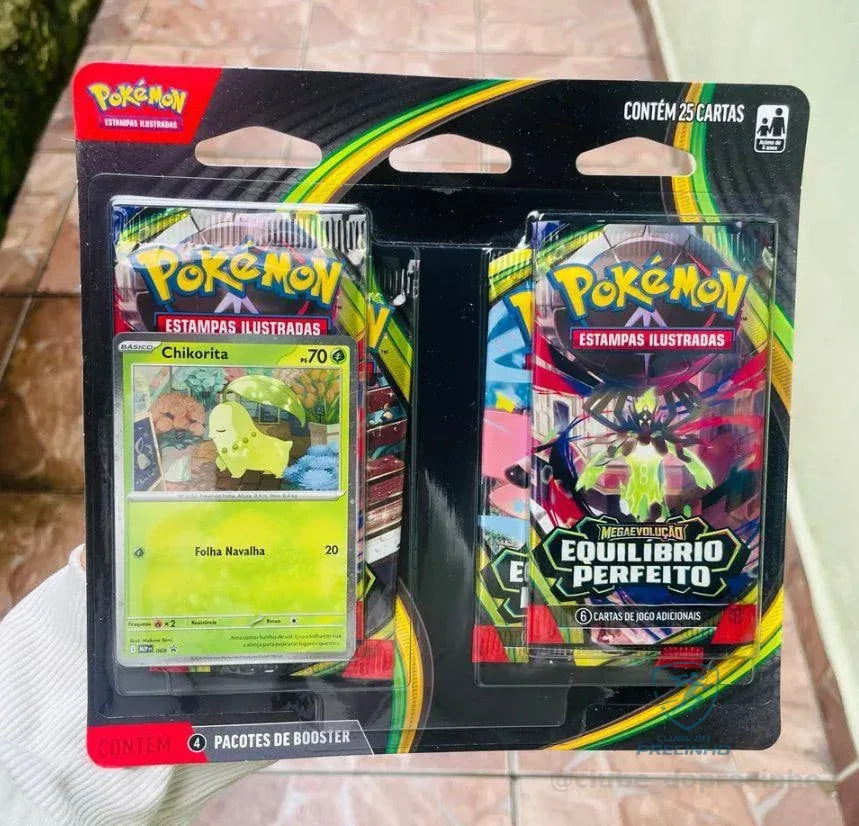 Pokémon Tcg Blister Quádruplo Copag Heróis Excelsos Chikorita Me03 Português