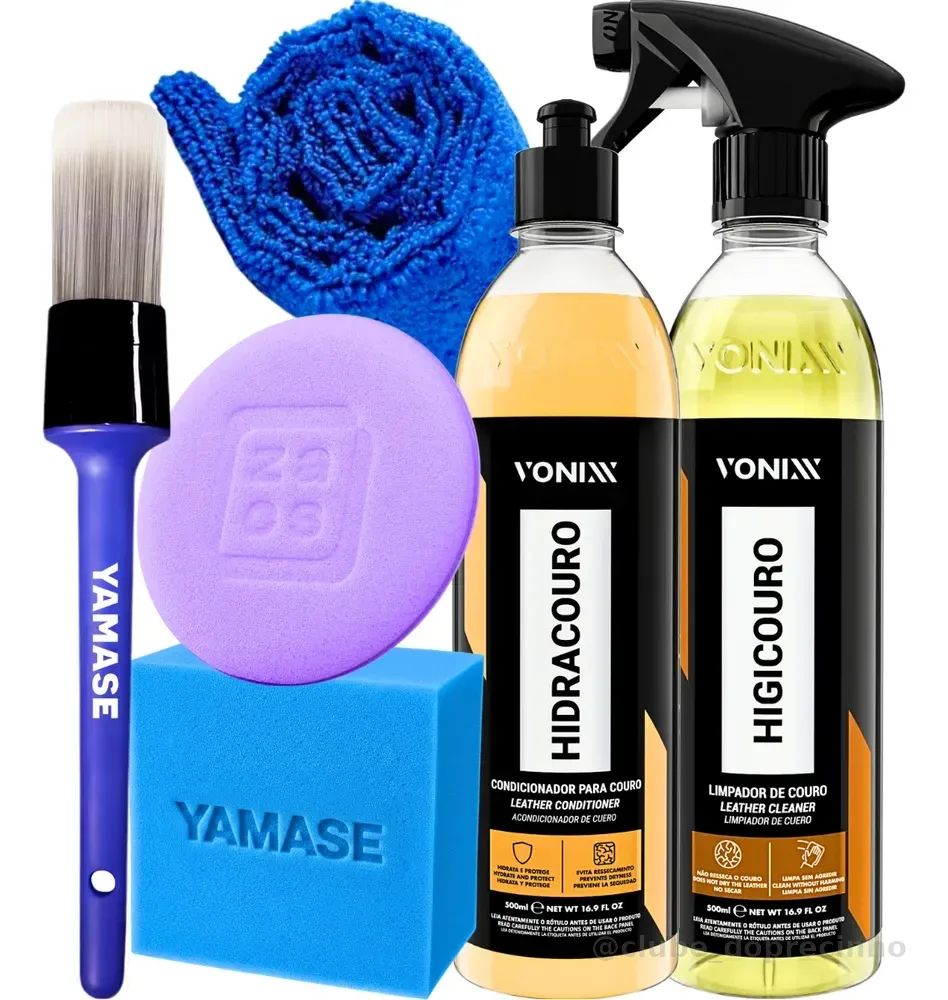Kit Limpeza Hidratação Couro Vonixx Limpa E Hidrata + Pincel