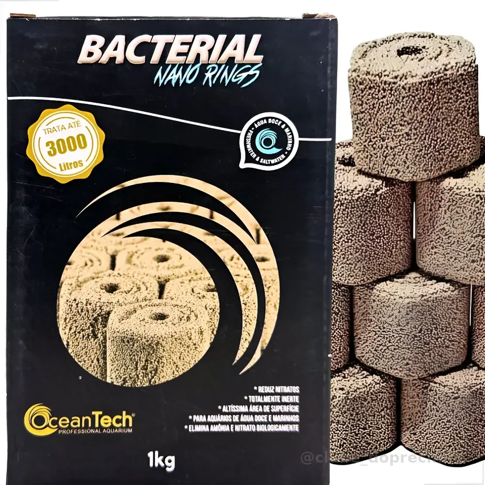 Mídia Biológica Ocean Tech Bacterial Nano Rings 1kg Aquário