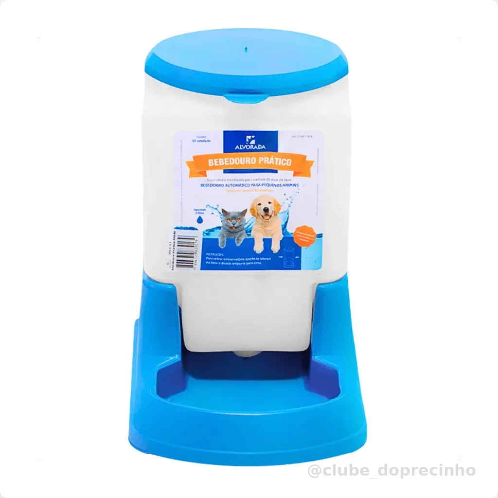 Bebedouro Automatico Cachorro e Gato Prático 3 litros - Alvorada Azul