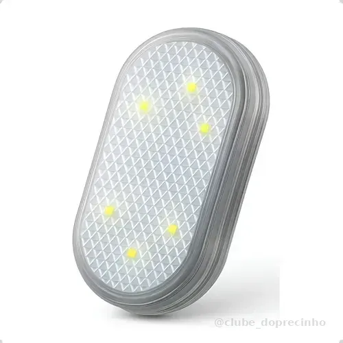Kit 2 Lâmpada Led Branca Toque Adesivo Velcro Interior Carro